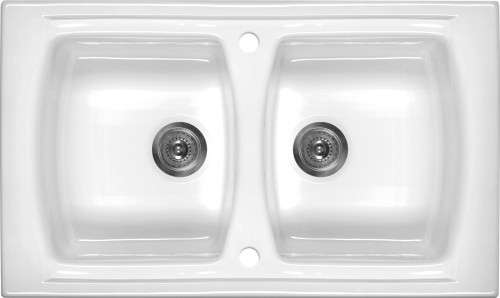 Zlewozmywak ceramiczny 2-komorowy bez ociekacza Lusitano Deante