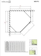 Kabina pięciokątna Radaway Nes PTJ 90x90x200 szkło przejrzyste, wersja lewa