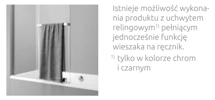 Parawan nawannowy Furo Black PND II 170x150 Radaway czarny prawy