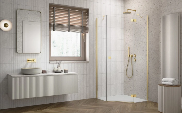 Kabina pięciokątna Radaway Essenza 8 Gold PTJ prawa
