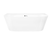 Wanna przyścienna wolnostojąca corsan e030 mono 150 cm z szeroką krawędzią i wykończeniem chrom