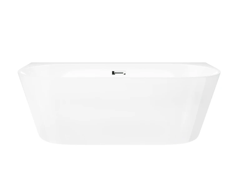 Wanna przyścienna wolnostojąca corsan e030 mono 150 cm z szeroką krawędzią i wykończeniem chrom