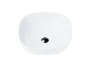 Wolnostojąca umywalka nablatowa corsan 649995 kwadratowa biała 42 x 42 x 14,5 cm z korkiem czarnym