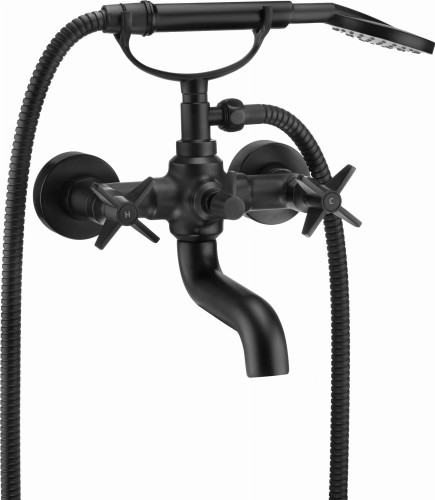 Deante Temisto Nero Bateria wannowa z kompletem natryskowym