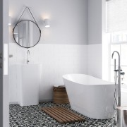 Stojąca umywalka akrylowa corsan olia mu5040 biała