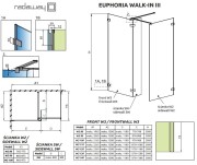 Kabina Radaway Euphoria walk-in III 140x90x200 szkło przejrzyste