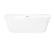 Wanna przyścienna wolnostojąca corsan e030 mono 150 cm z szeroką krawędzią i wykończeniem białym