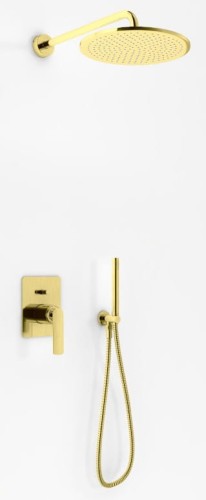 Zestaw prysznicowy Experience Brushed Gold KOHLMAN złoto szczotkowane deszczownica okrągła 25cm