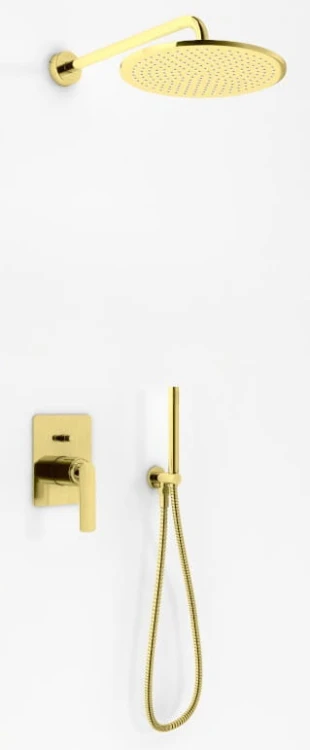 Zestaw prysznicowy Experience Brushed Gold KOHLMAN złoto szczotkowane deszczownica okrągła 25cm