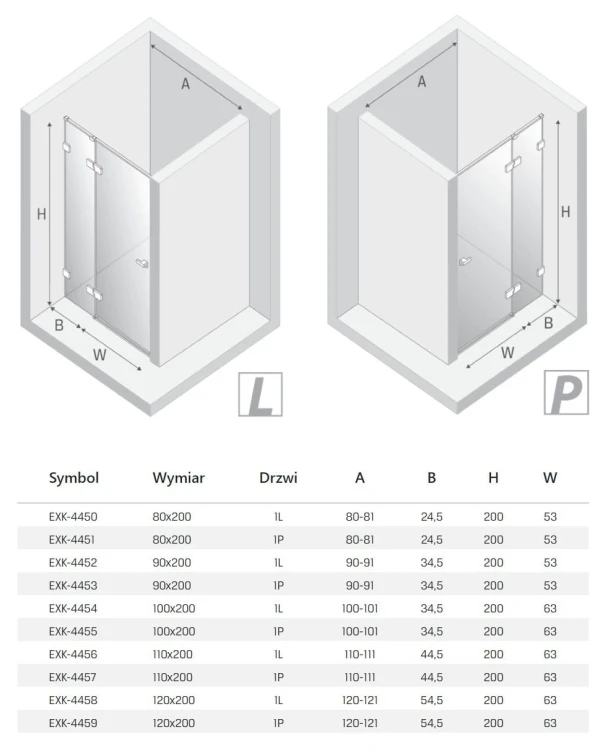 Drzwi prysznicowe New Trendy Eventa chrom prawe czyste