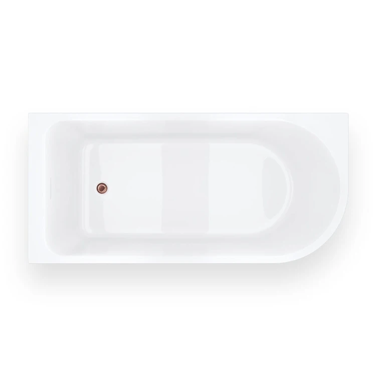 Wanna narożna invelia v220xllrg 170x80 cm montaż lewostronny korek klik klak różowe złoto