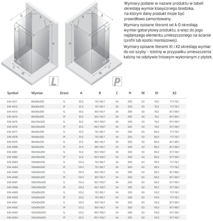 Kabina przyścienna New Trendy Eventa chrom lewa
