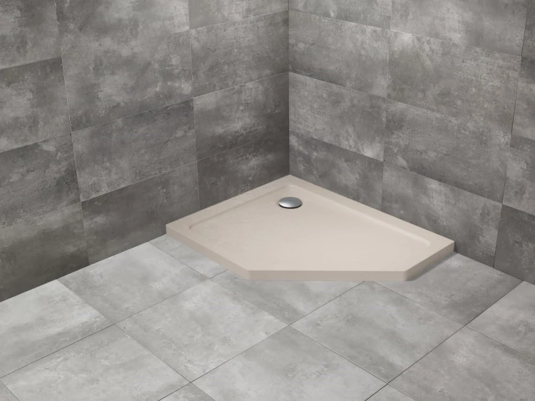 Brodzik pięciokątny Radaway Doros PT E 100x90x5 Stone kaszmirowy lewy