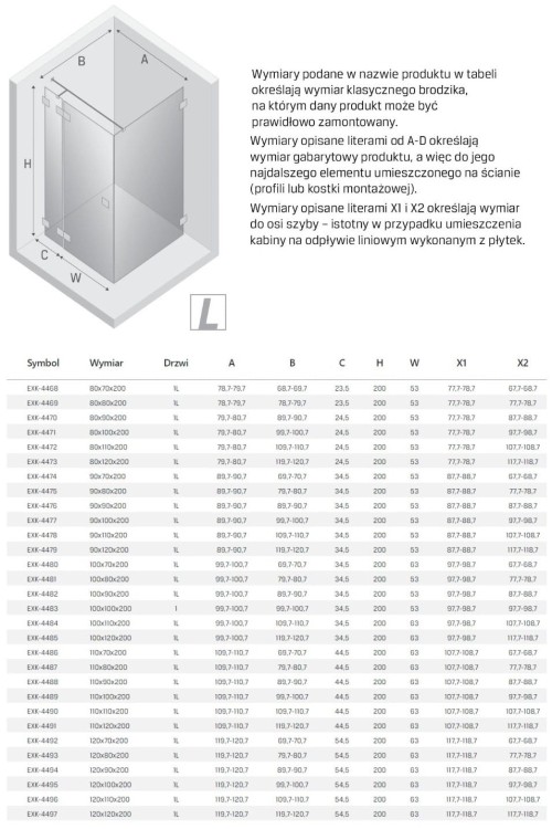 Kabina prysznicowa New Trendy Eventa chrom lewa