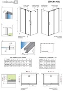 Kabina Radaway Espera KDJ 140x75x200 prawa, szkło przejrzyste