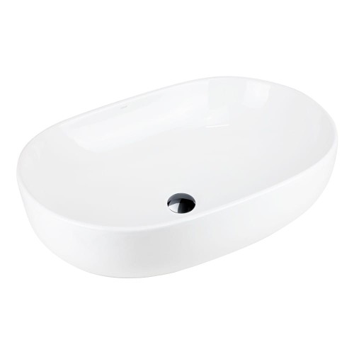 Umywalka nablatowa olvena uc5566bl 600x400x150mm owalna czarny korek