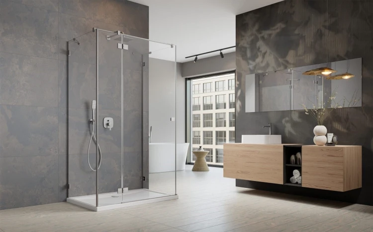 Kabina prysznicowa Essenza Pro Brushed Nickel KDJ+S Radaway lewa nikiel