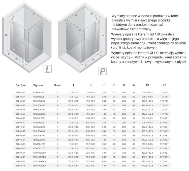 Kabina prysznicowa New Trendy Eventa chrom prawa
