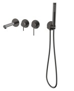 Bateria wannowa ścienna lugo cmb7554gm z zestawem natryskowym gunmetal