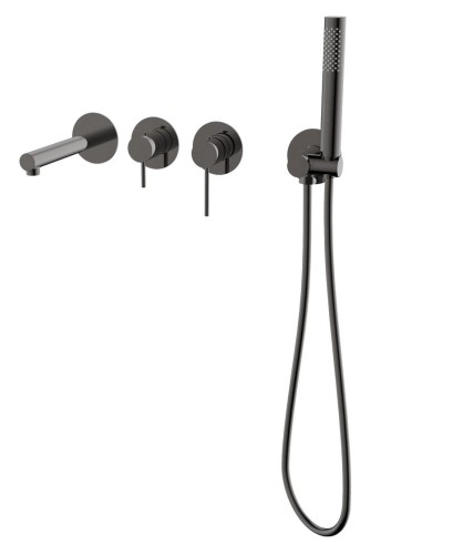 Bateria wannowa ścienna lugo cmb7554gm z zestawem natryskowym gunmetal