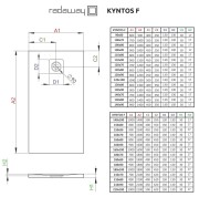 Outlet Drzwi Furo Black DWJ 140 Radaway prawe + brodzik Kyntos F 140x80