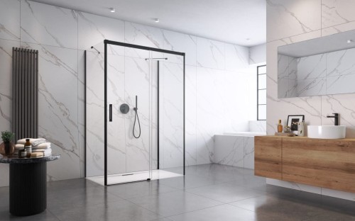 Kabina prysznicowa Radaway Idea Black KDJ+S 160x75x200,5 czarna prawa
