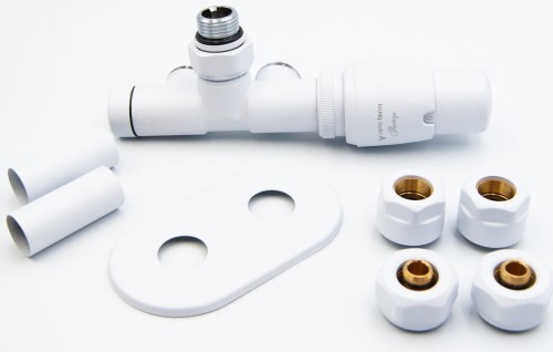 Zestaw zaworów termostatyczny Unico Radeco lewy / prawy biały