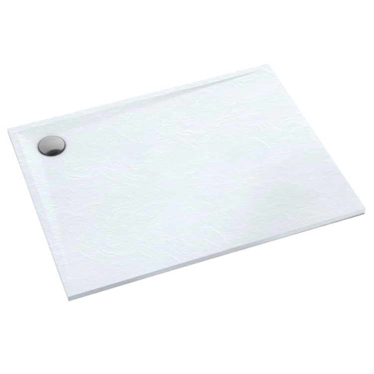 Brodzik prostokątny LIBRA White Stone 70x80 Schedpol Schedline, biały