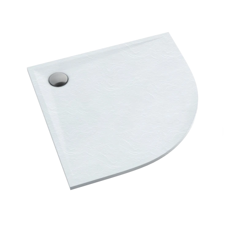 Brodzik półokrągły LIBRA White Stone 90x90 Schedpol Schedline, biały