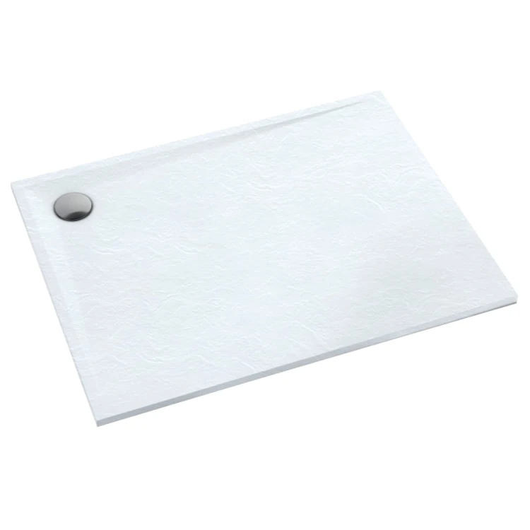 Brodzik prostokątny LIBRA White Stone 80x120 Schedpol Schedline, biały