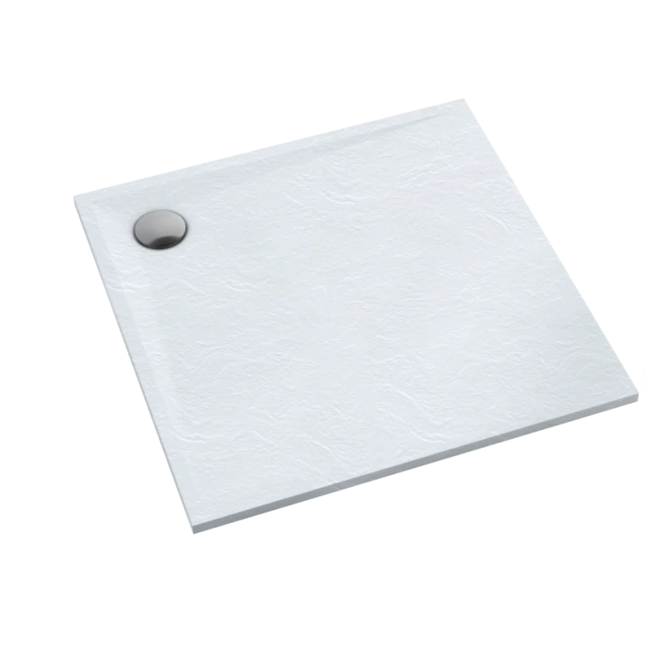 Brodzik kwadratowy LIBRA White Stone 80x80 Schedpol Schedline, biały