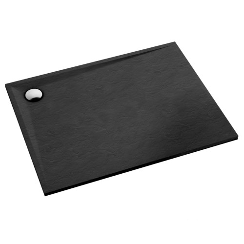 Brodzik prostokątny LIBRA Black Stone 90x100 Schedpol Schedline, czarny