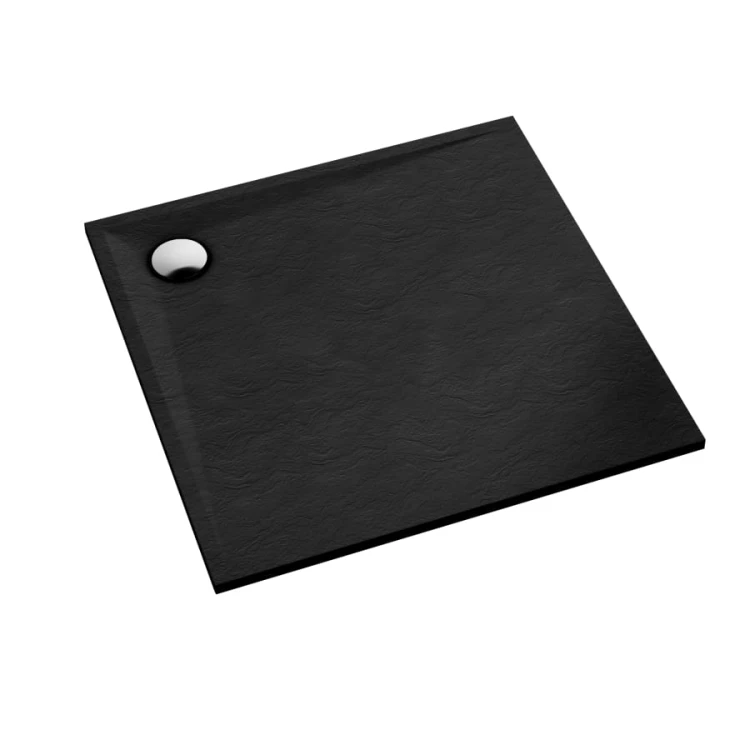 Brodzik kwadratowy LIBRA Black Stone 80x80 Schedpol Schedline, czarny