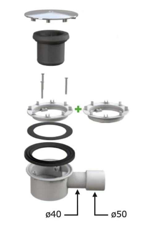 Syfon brodzikowy 90 Trigono Bonomini