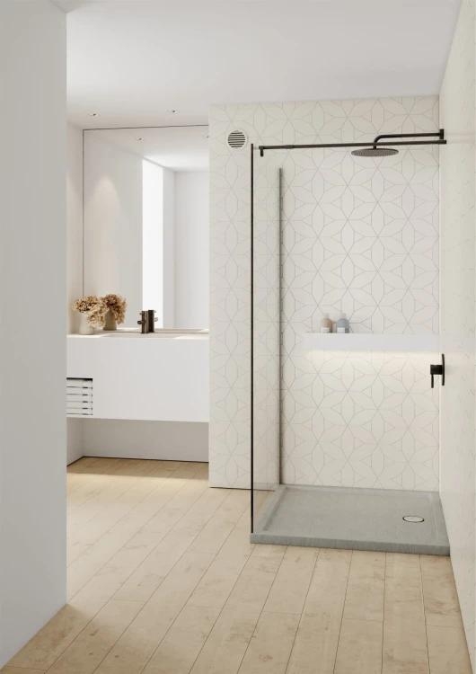 Brodzik kwadratowy Sharper Cement Stone 80x80 Schedline szary