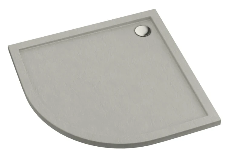 Brodzik półokrągły Sharper Cement Stone 80x80 Schedline szary