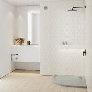 Brodzik półokrągły Sharper Cement Stone 90x90 Schedline szary