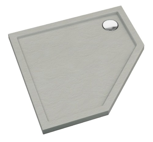 Brodzik pięciokątny Sharper Cement Stone 80x80 Schedline szary