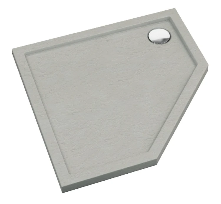 Brodzik pięciokątny Sharper Cement Stone 90x90 Schedline szary