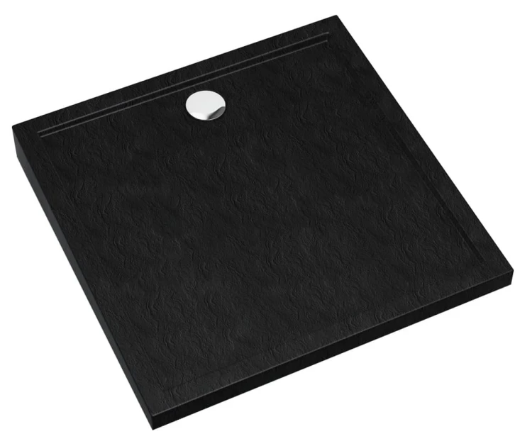Brodzik kwadratowy SHARPER BLACK STONE 80x80 Schedline, czarny