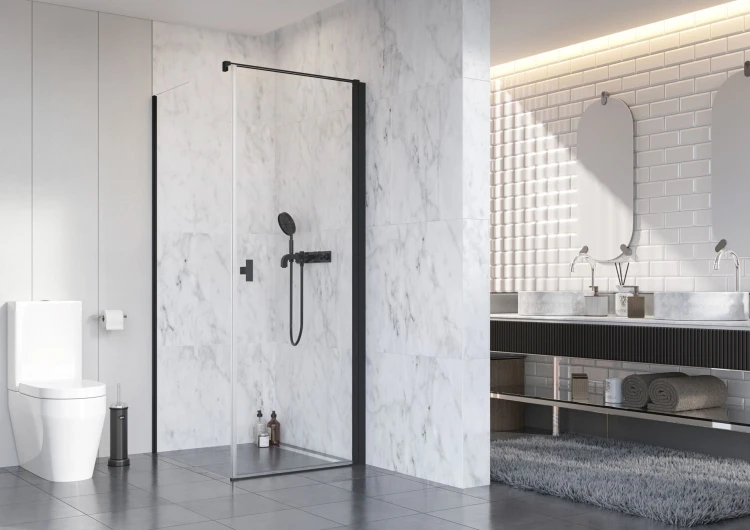 Kabina Radaway Nes 8 Black KDJ I 80x80x200 prawa przejrzysta