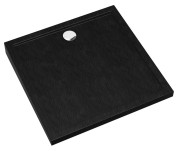 Brodzik kwadratowy SHARPER BLACK STONE 90x90 Schedline, czarny