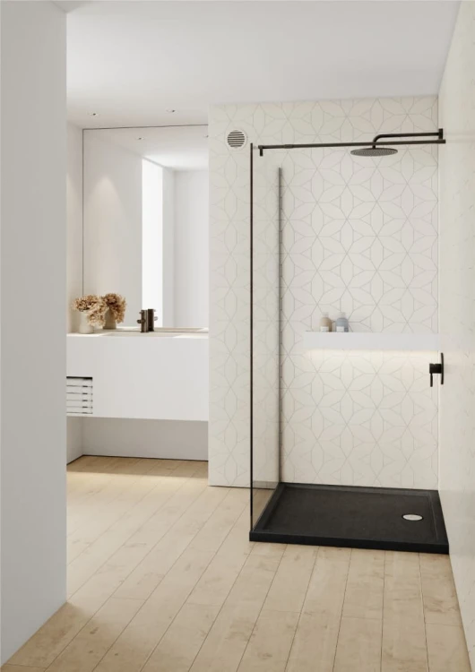 Brodzik kwadratowy SHARPER BLACK STONE 90x90 Schedline, czarny