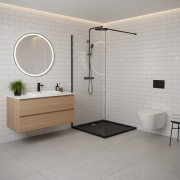 Brodzik kwadratowy SHARPER BLACK MAT 90x90 Schedline, czarny