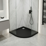 Brodzik półokrągły SHARPER BLACK MAT 80x80 Schedline, czarny