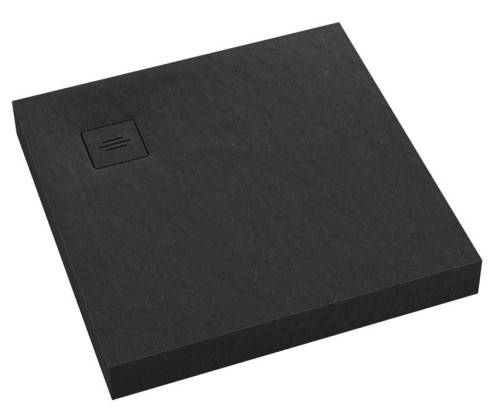 Brodzik kwadratowy NONLIMITS Black Stone 100x100 Schedpol Schedline, czarny