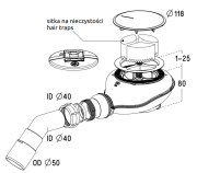 Syfon brodzikowy Radaway Turboflow 2 TB21 90mm