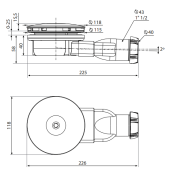 Syfon brodzikowy Radaway R400W SLIM 90 mm