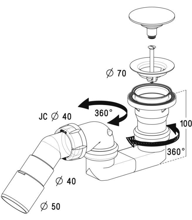 Syfon brodzikowy Radaway 578P 50mm