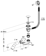 Komplet odpływowo-przelewowy Radaway B602R 50mm